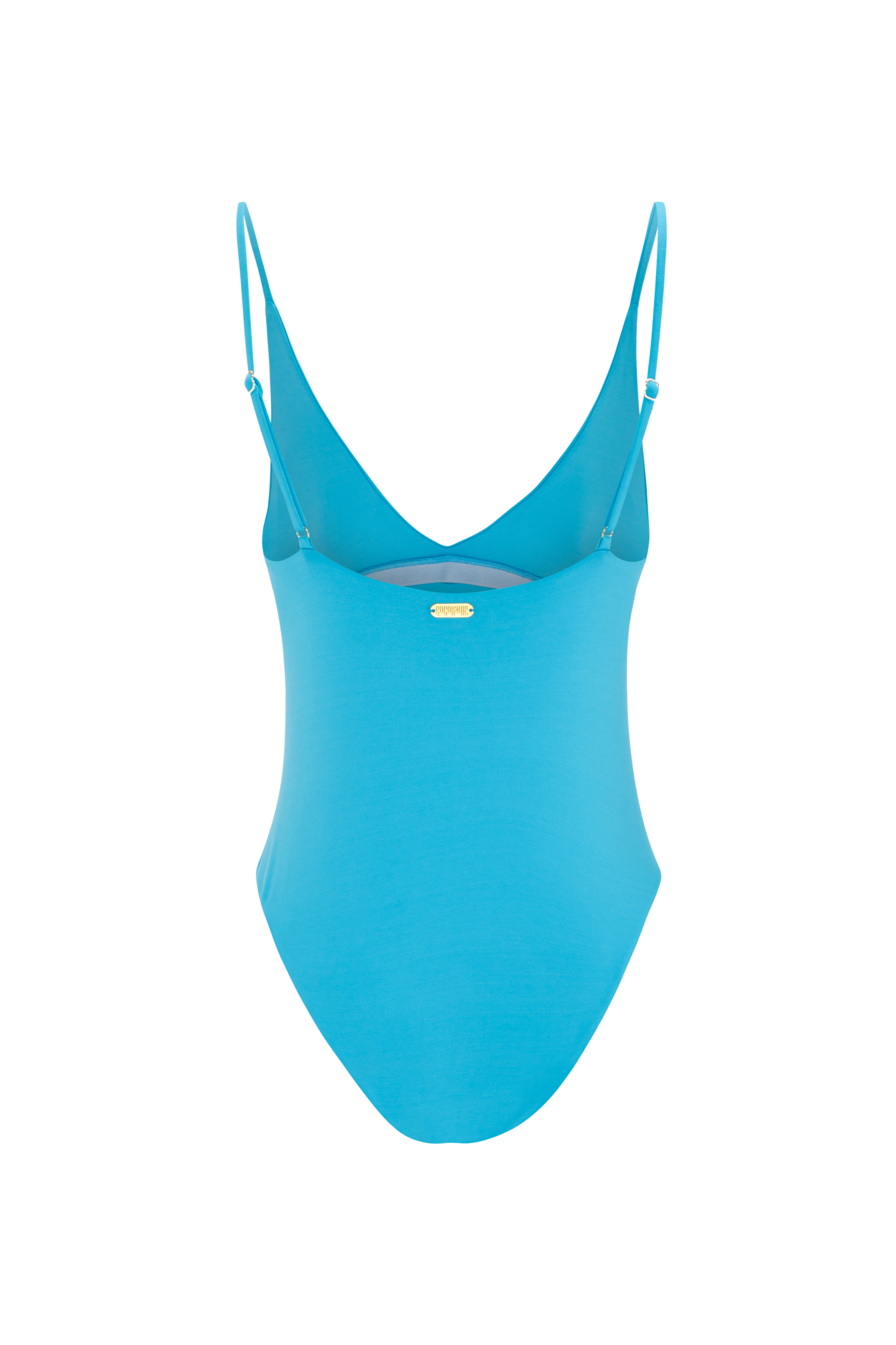 Ocean-inspired designer one-piece on model Cocoraille