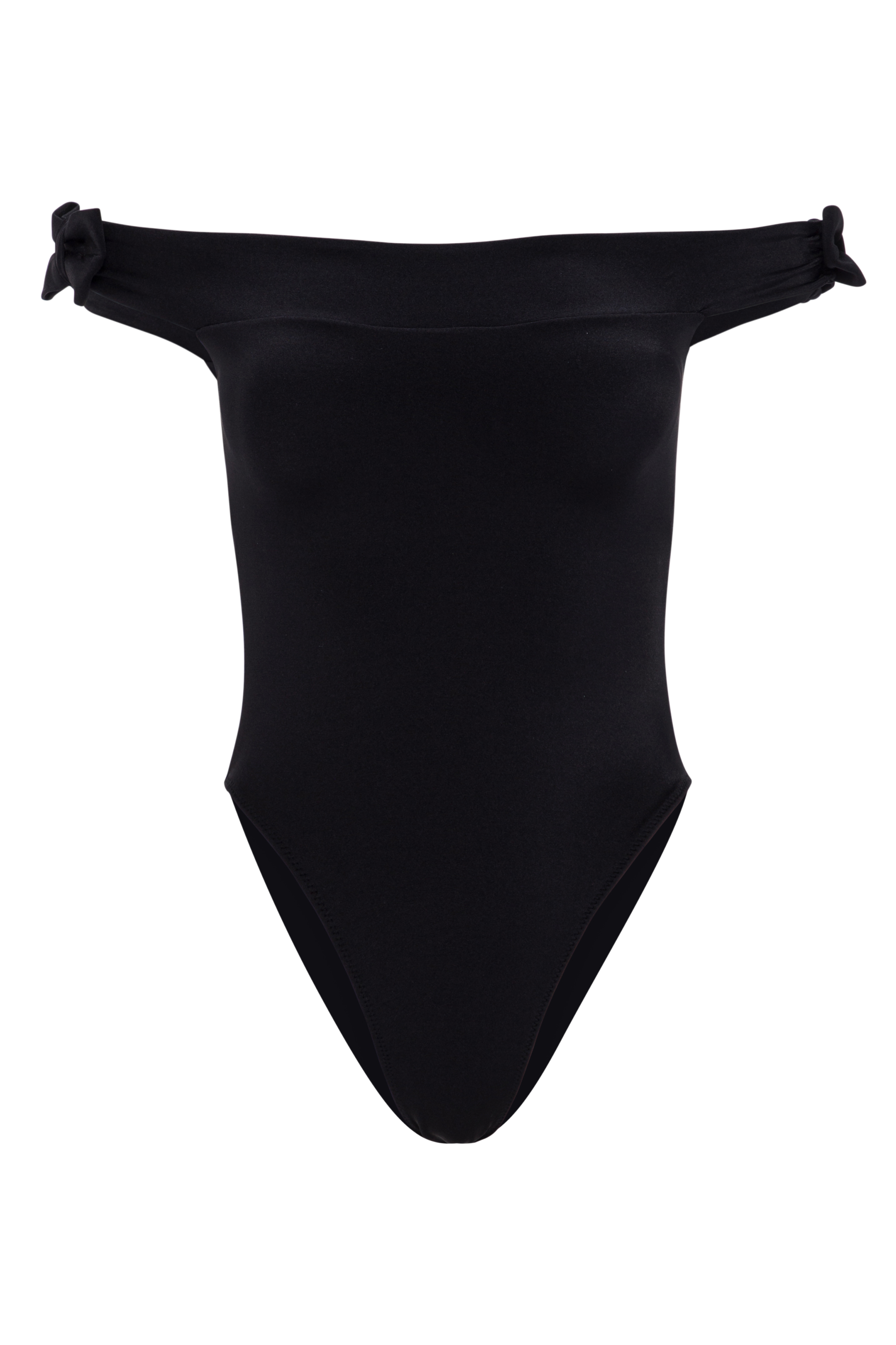 Bardot style swimsuit editorial shot for elegant summer escape