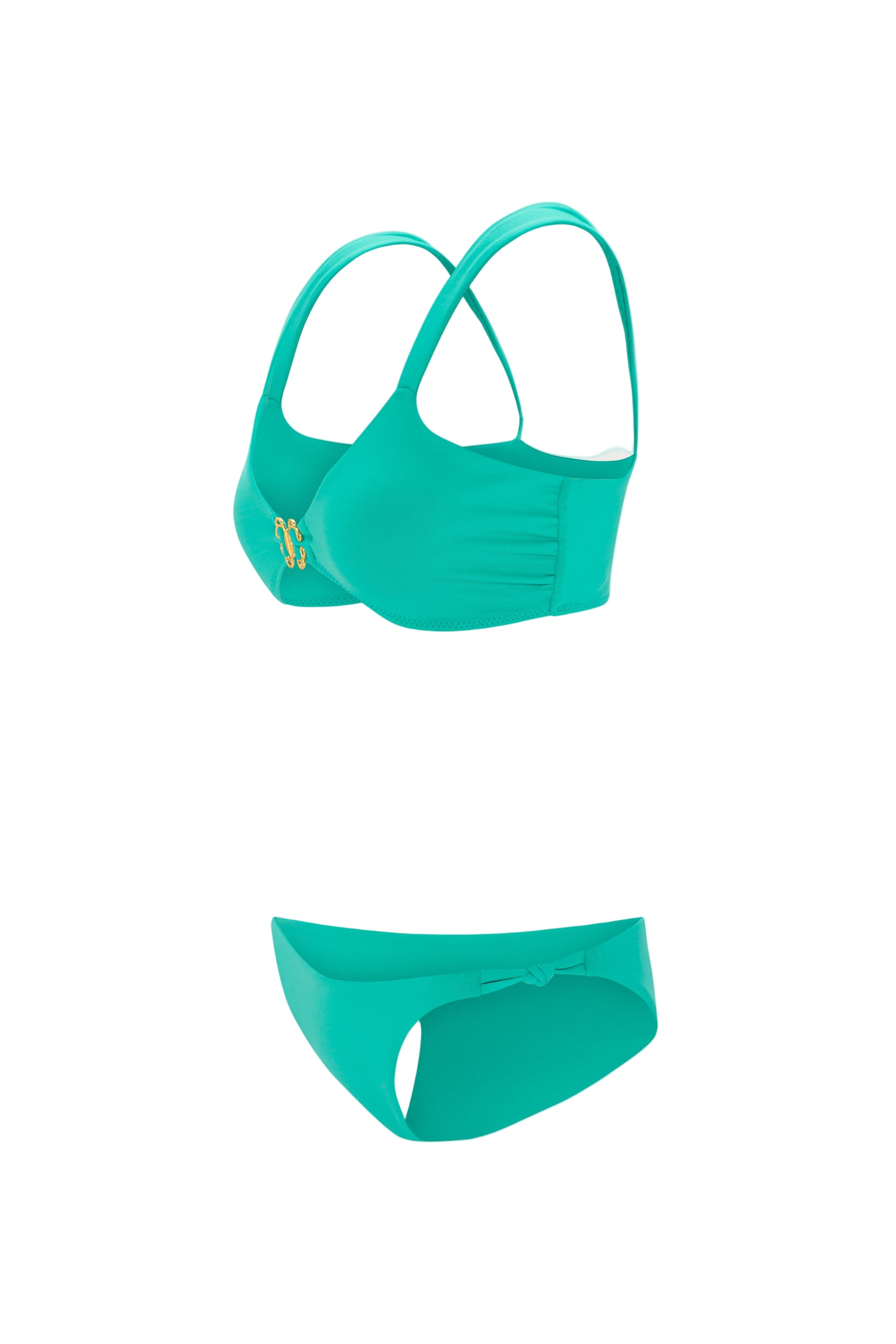 Luxury bikini in ocean coral tones for beach club elegance